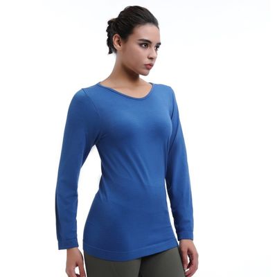 Леди's Workout Long Sleeve Shirt Loose Fit Fleece Lining Windproof Для занятий на свежем воздухе